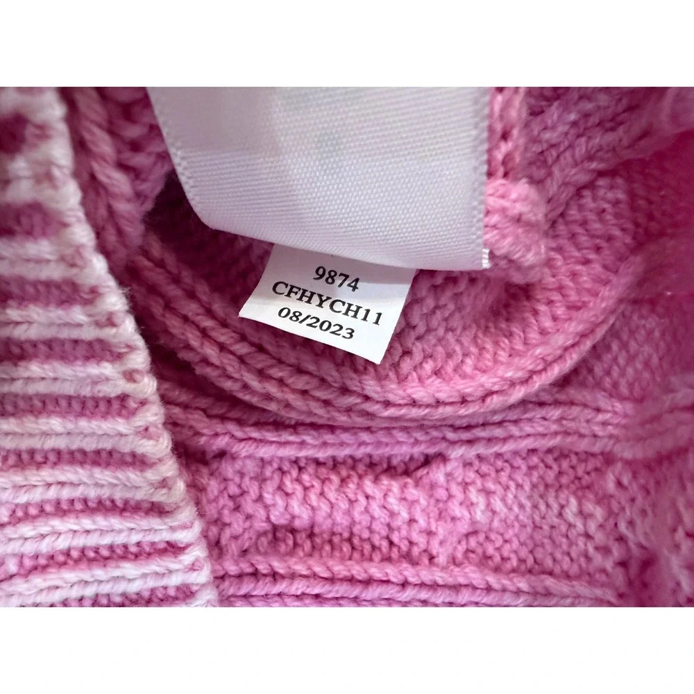Aeropostale Cable Knit Cropped Sweater Womens S Pink Preppy Coquette Y2K Style